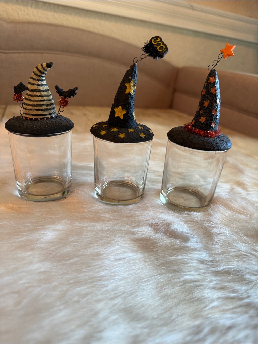 Pier 1 Imports Vintage Halloween Witch Hat Votive Holders Set of 3 - Picture 2 of 6